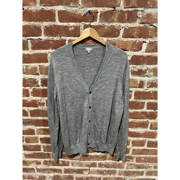 Uniqlo Mens Gray Long Sleeve Button Up Cardigan Sweater Size XL Knit - Picture 1 of 3